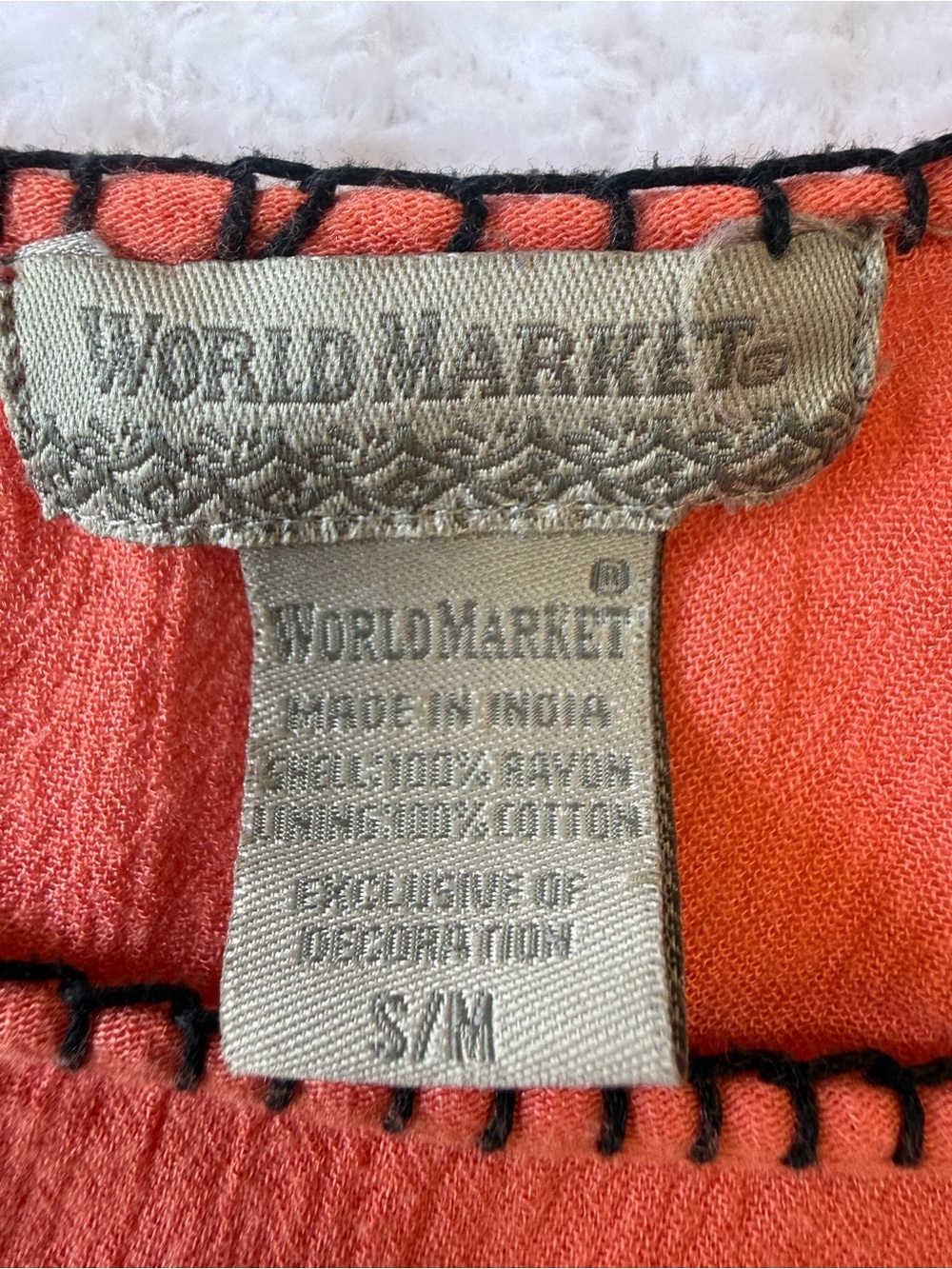 Cost Plus World Market Coral Tunic with Black Embroidery - Picture 6 of 7